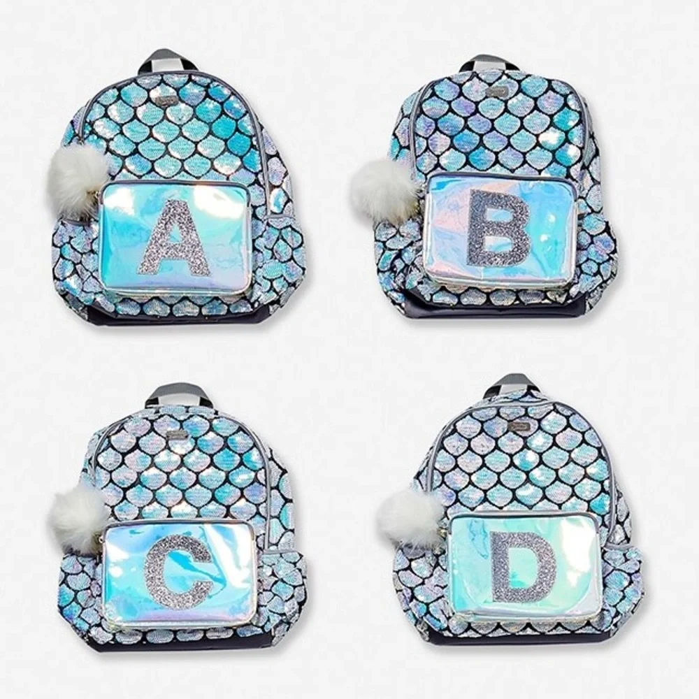 Justice Flip Sequins Mermaid Backpack initial C